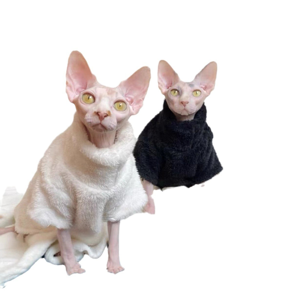 Pile Invernale per Gatti – Giacca Calda in Peluche Bianco o Nero