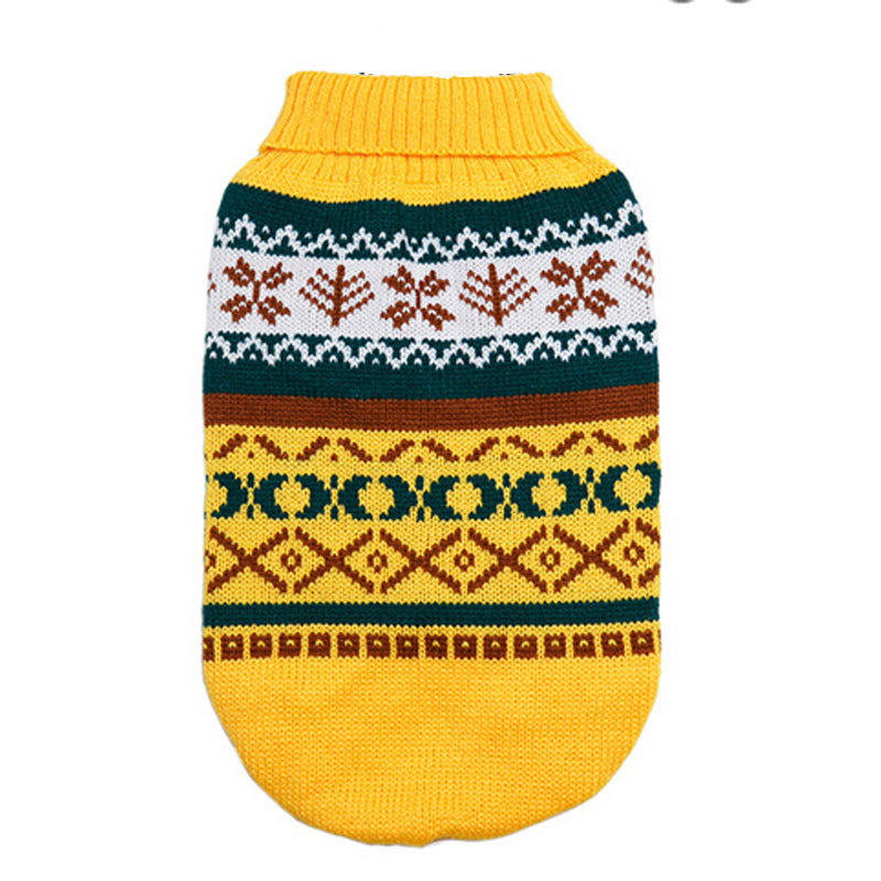 Dog sweater "Layla" with leaf motif and collar | DogModa