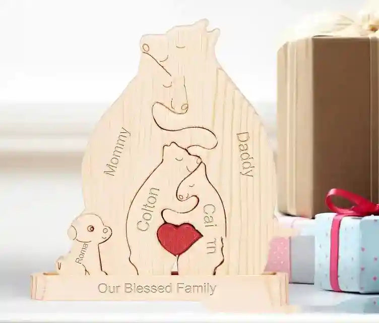 Puzzle Famiglia Pet in Legno Personalizzabile - 3-6 Animali by Dog Moda