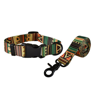 Dog collar and leash set with "Time" ring