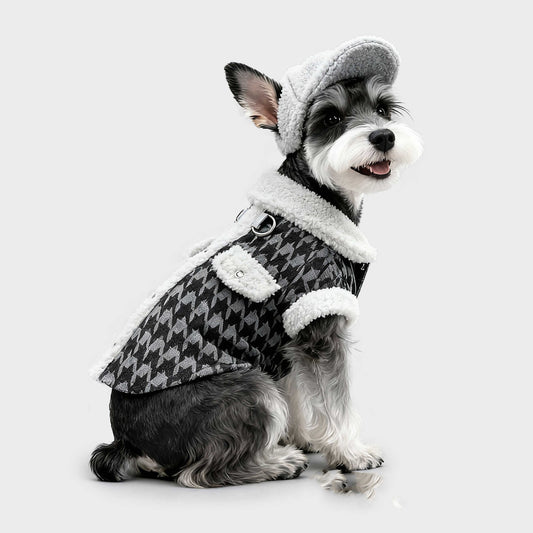 Cappotto Cani Velvet Imbottito Pied de Poule Elegante by Dog Moda