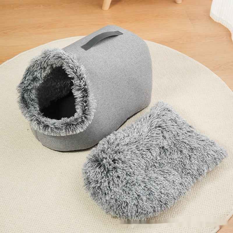 Portable Cat Bed with Handle - Warm Fleece