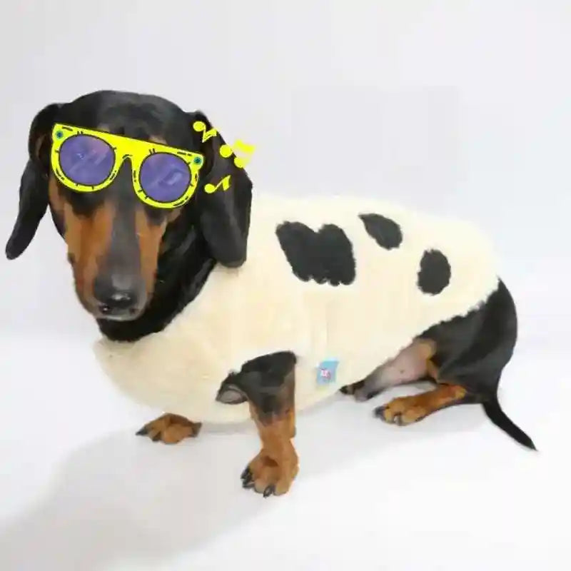 Gilet in pile maculato per cani piccoli – Modello Mucca by Dog Moda