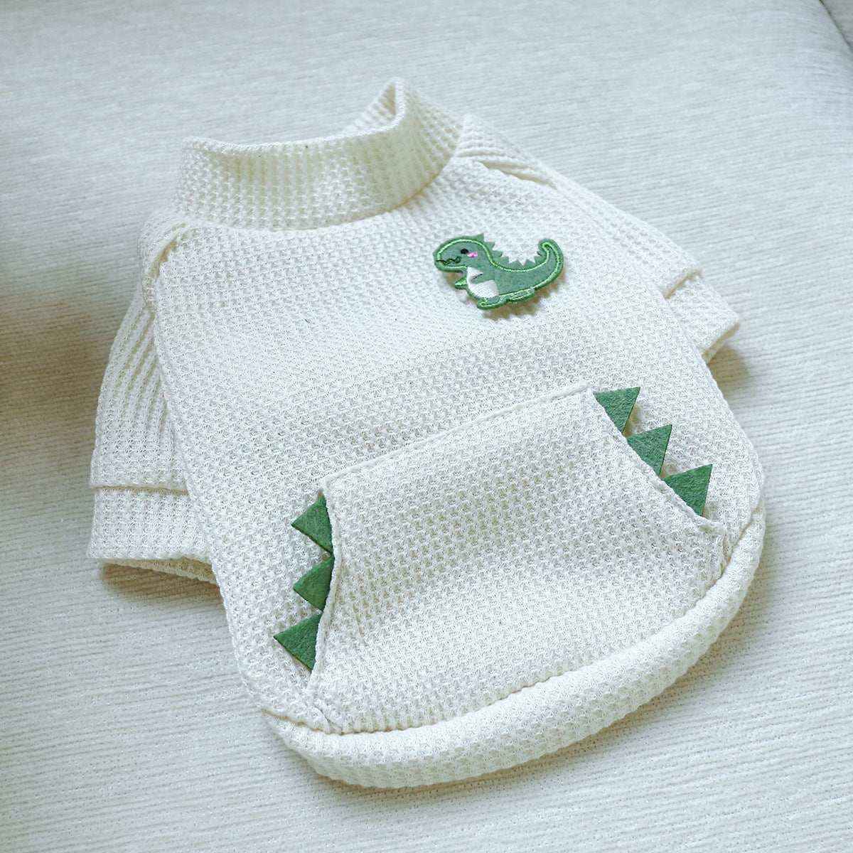 Felpina con Cappuccio per Cani - Fantasia Dinosauro e Cuori