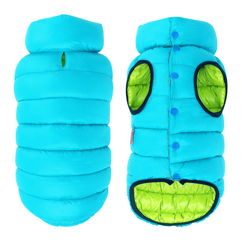 AeroDry Double-Sided Dog Down Jacket - Blue/Red or Light Blue/Green