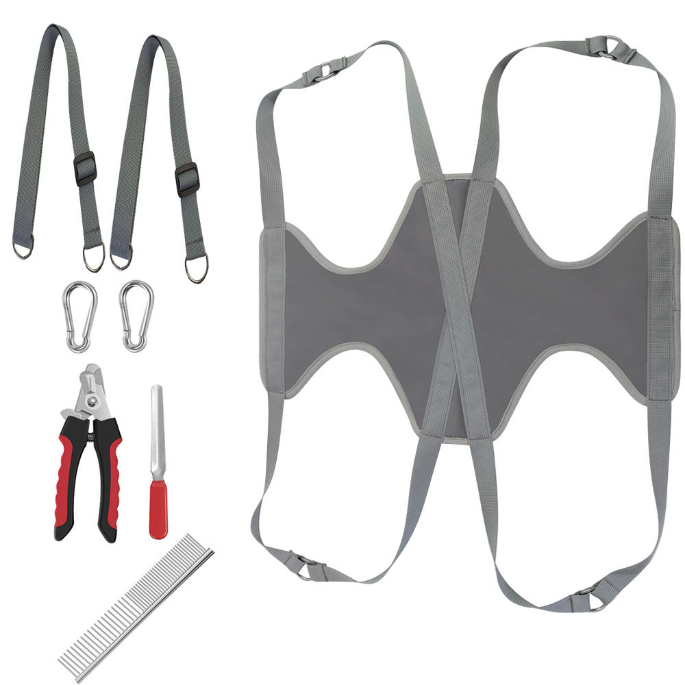 Dog and cat hammock with dog nail trimming grooming set