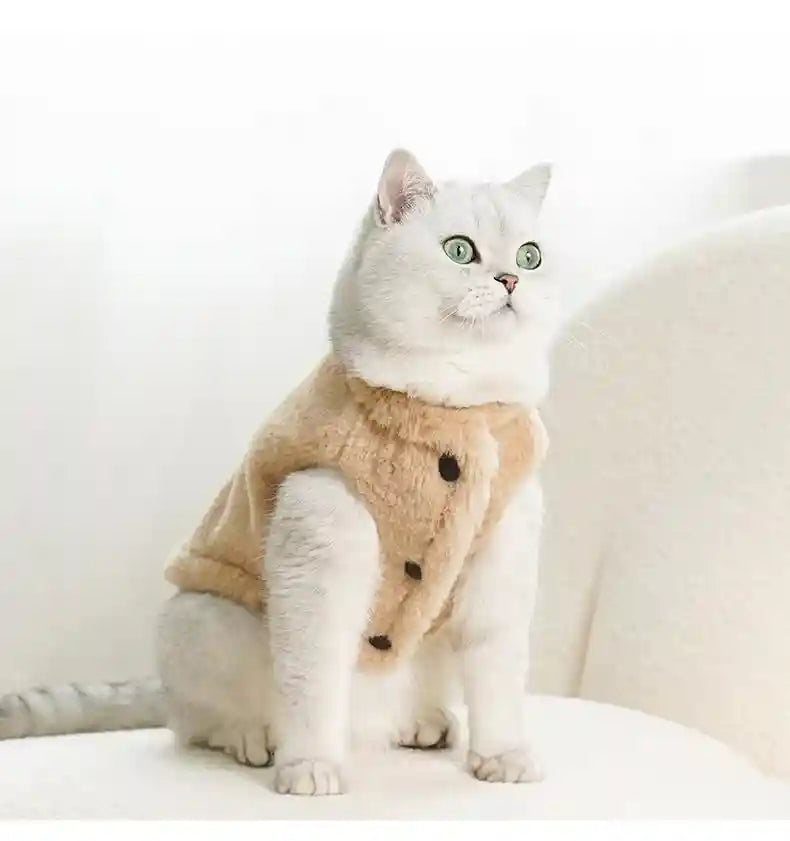 Cappotto ZEZE per Gatti - Pile con Bottoni sul Torace by Dog Moda