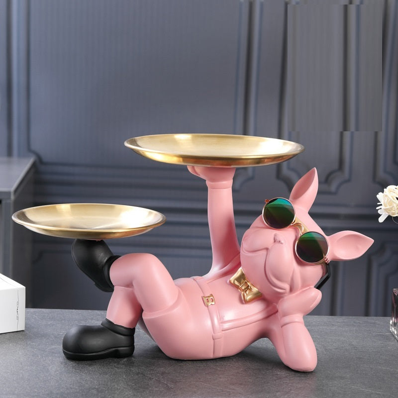 Statua Bulldog Svuotatasche Decorativo – Portachiavi e Portamonete per Ingresso | DogModa