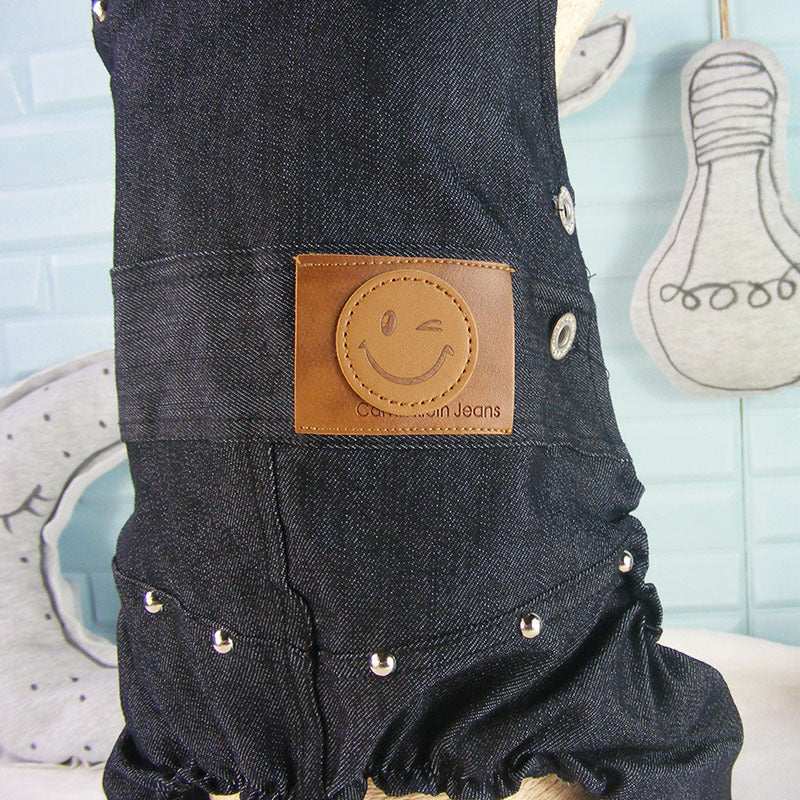 Denim Dog Jumpsuit for Toy Dogs