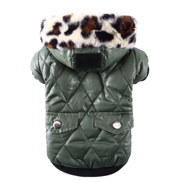 Dog Coat with Faux Fur Hood - Elegance and Warmth for Poodles