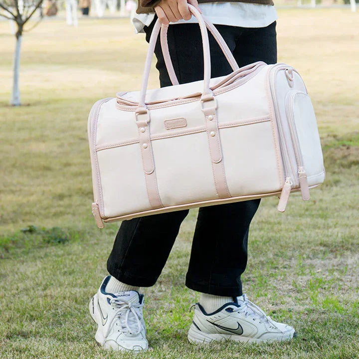 Lyxig hopfällbar transportväska för hundar och katter | Konstläder "Dorothy"