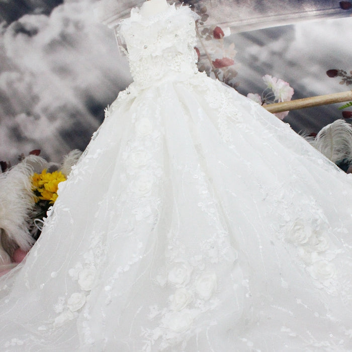 Vestito Principessa Matrimonio Cani - Strascico Ricamato by Dog Moda