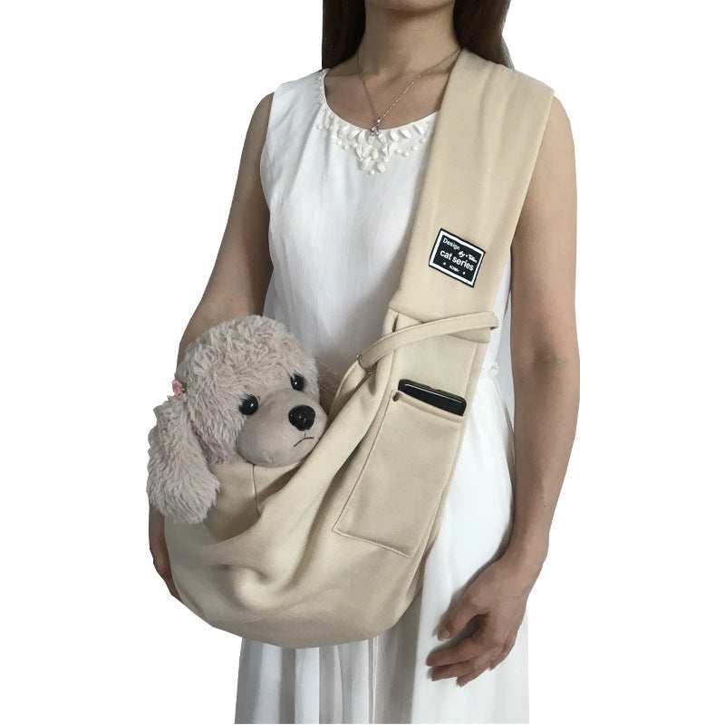Single Shoulder Carrier Bag for Dogs and Cats with Safety Leash