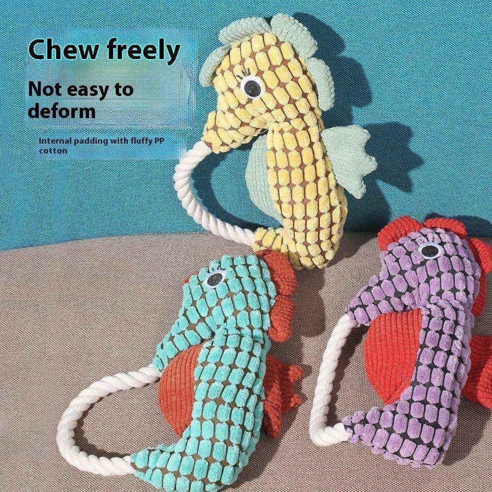 犬用ぬいぐるみタツノオトシゴ - 音付き 23cm