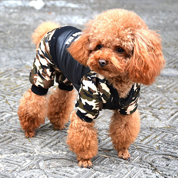 FBI Fleece Dog Coat - Military Camouflage 4 Legs