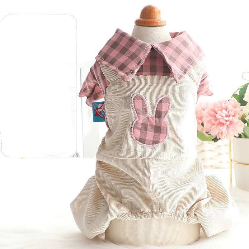 Tutina per Cani di Piccola Taglia con Ricamo "Romantica Salopette" - Dog Moda
