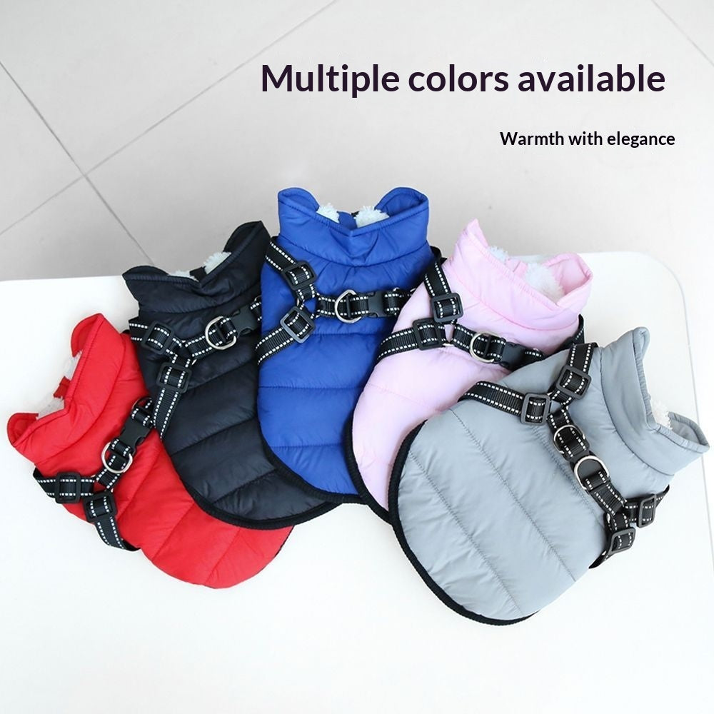 Padded Dog Coat with Integrated Harness