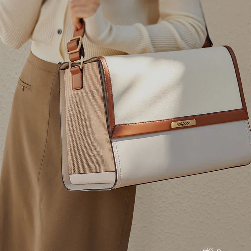 Premium bärväska i ekologiskt läder med enkel axelrem