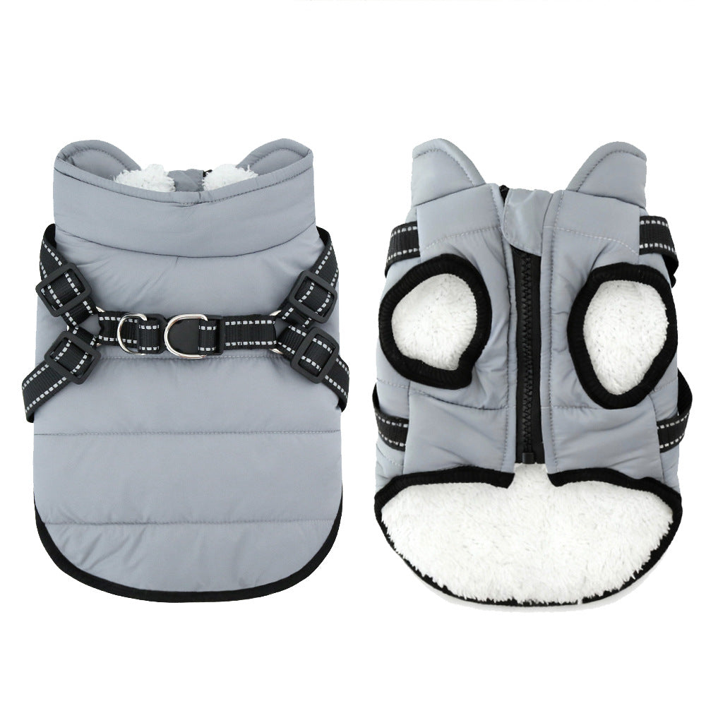 Padded Dog Coat with Integrated Harness