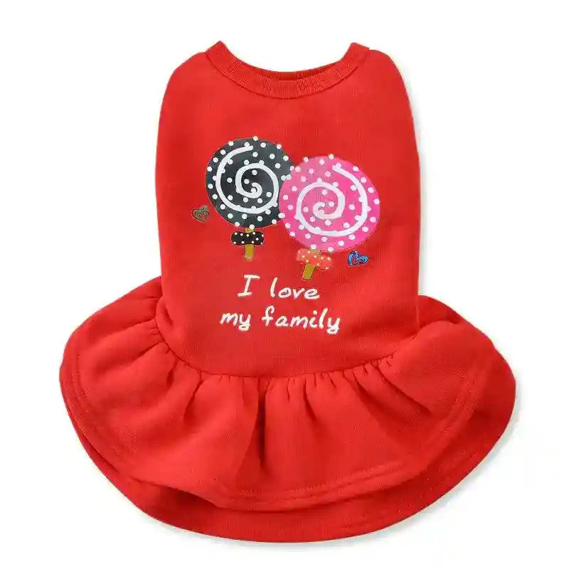 Vestito Cavapoo con Gonna - Stampa Lollipop e Cuori by null
