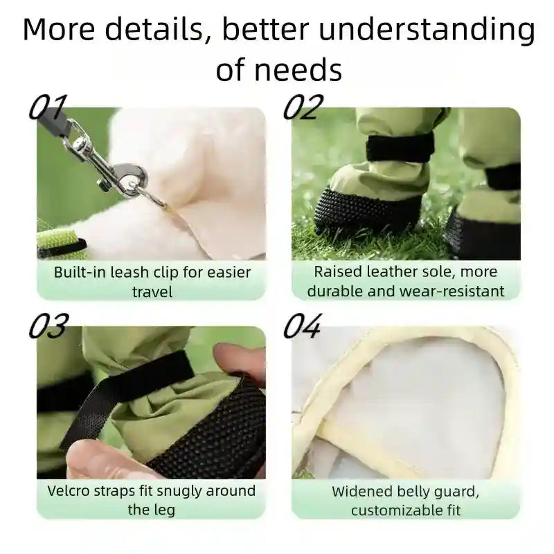 Impermeable para Perro 4 Patas con Botines Impermeables