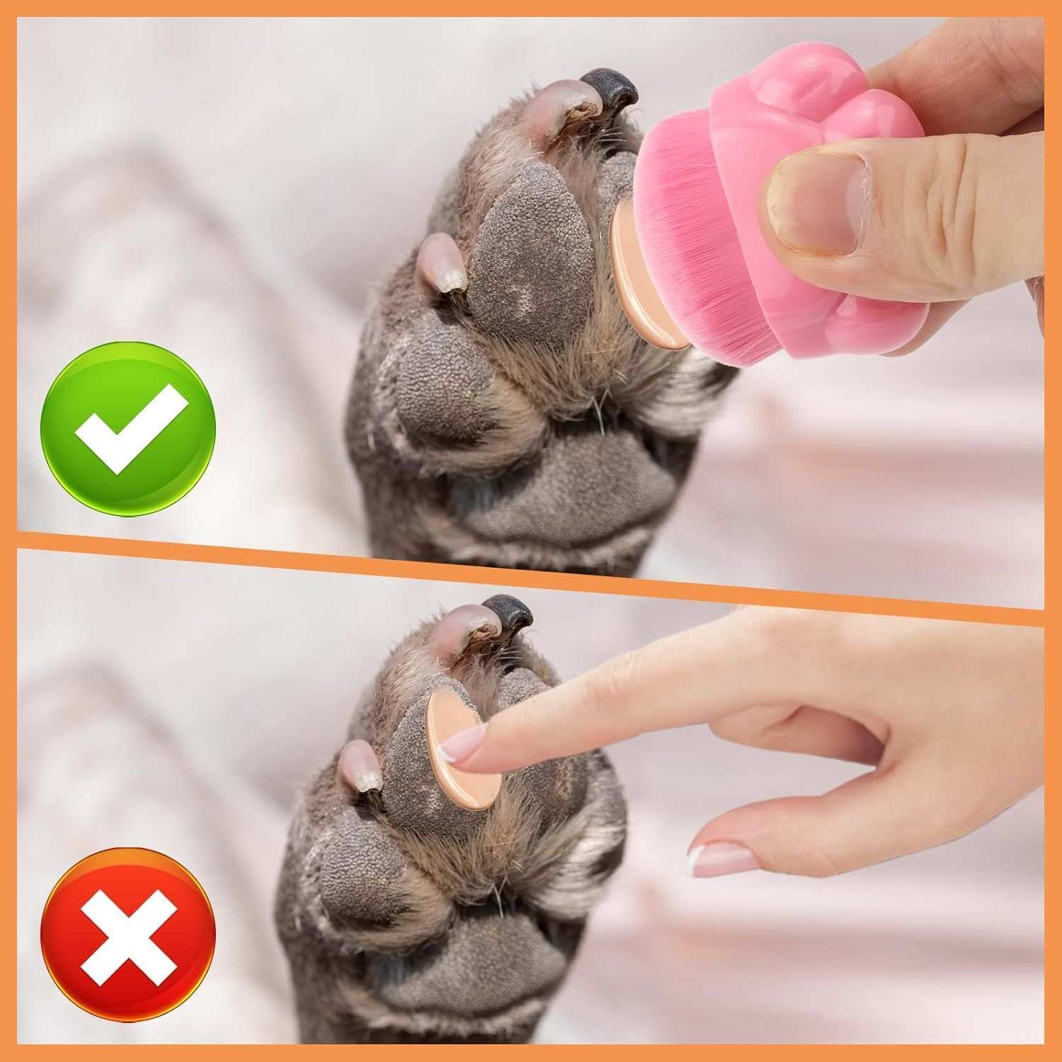 Pennelli per Balsamo per Zampe di Cane - Set da 3 Pezzi con Design a Zampa - Dog Moda
