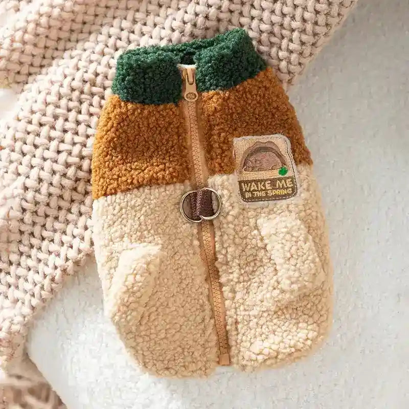 Giacca Pile Cani Wake Me In Spring - Patch Scoiattolo by Dog Moda