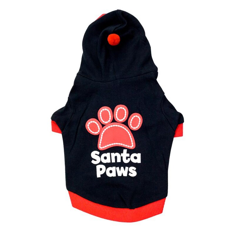 Felpa Natalizia Santa Paws per Cani con Cappuccio