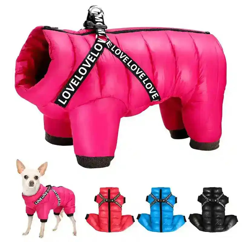 Cappotto Cani 4 Zampe Love - Imbottito Neve Pioggia by Dog Moda