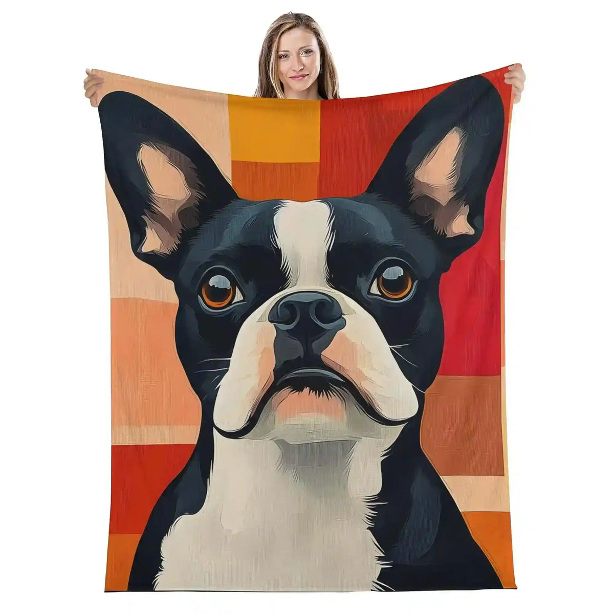 Coperta Boston Terrier - Disegno Faccia Cani Divertente by null