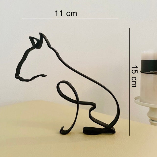 Statua Cane in Metallo Scultura Decorativa Moderna