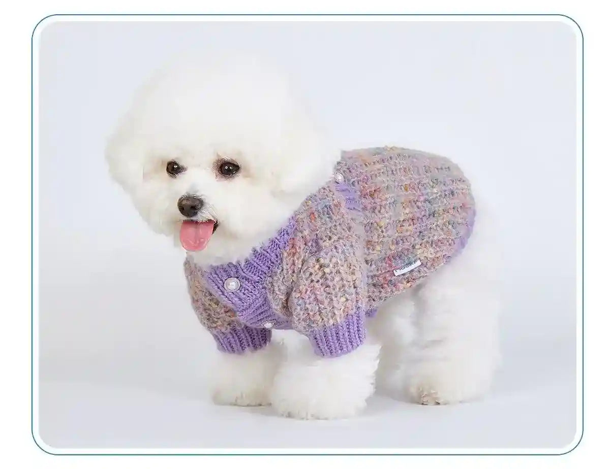 Maglione Intrecciato con Bottoni - Violetta per Cani by Dog Moda