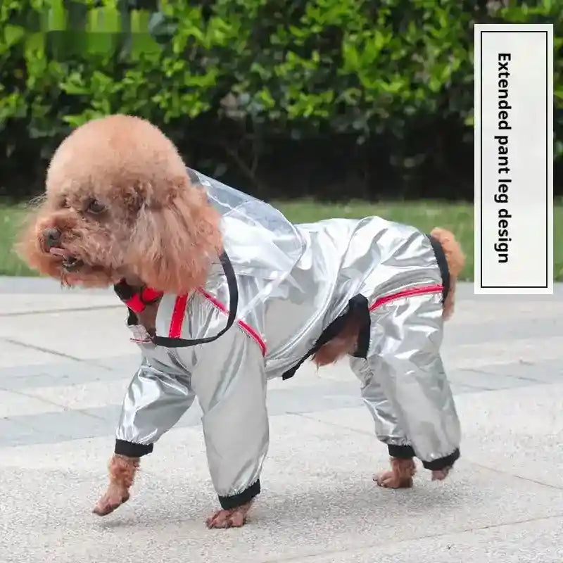 Impermeabile per Cani Argentato con Visiera | Pioggia 4 Zampe by Dog Moda