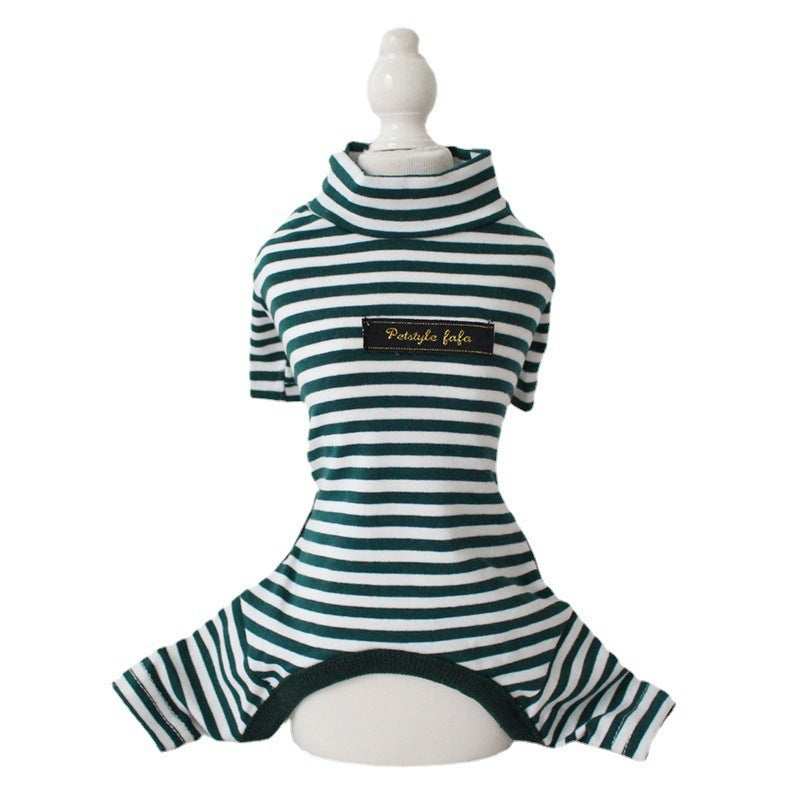 Striped Four Paws Dog Pajama Suit – Soft Cotton