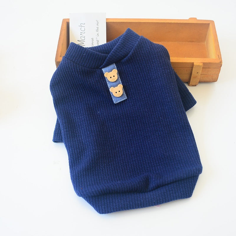 Maglia in cotone per cani di piccola taglia con orsetti e scollo a V - Dog Moda