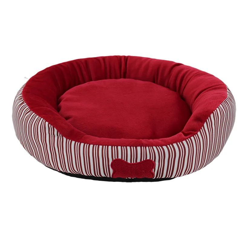 Hunde- und Katzenbett „Paris Striped“ – Warmer Samt