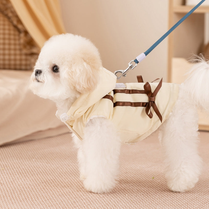 Cappotto Lucky Dog Smanicato con Cappuccio e Fiocco