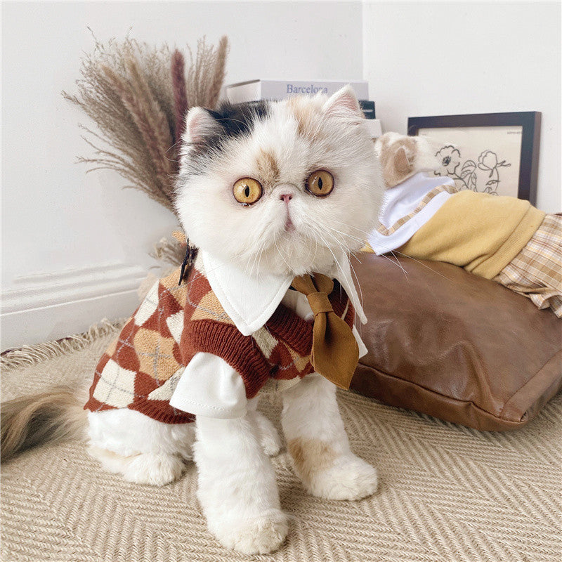 Vestito Elegante per Cani e Gatti "Collegge" - Stile Universitario