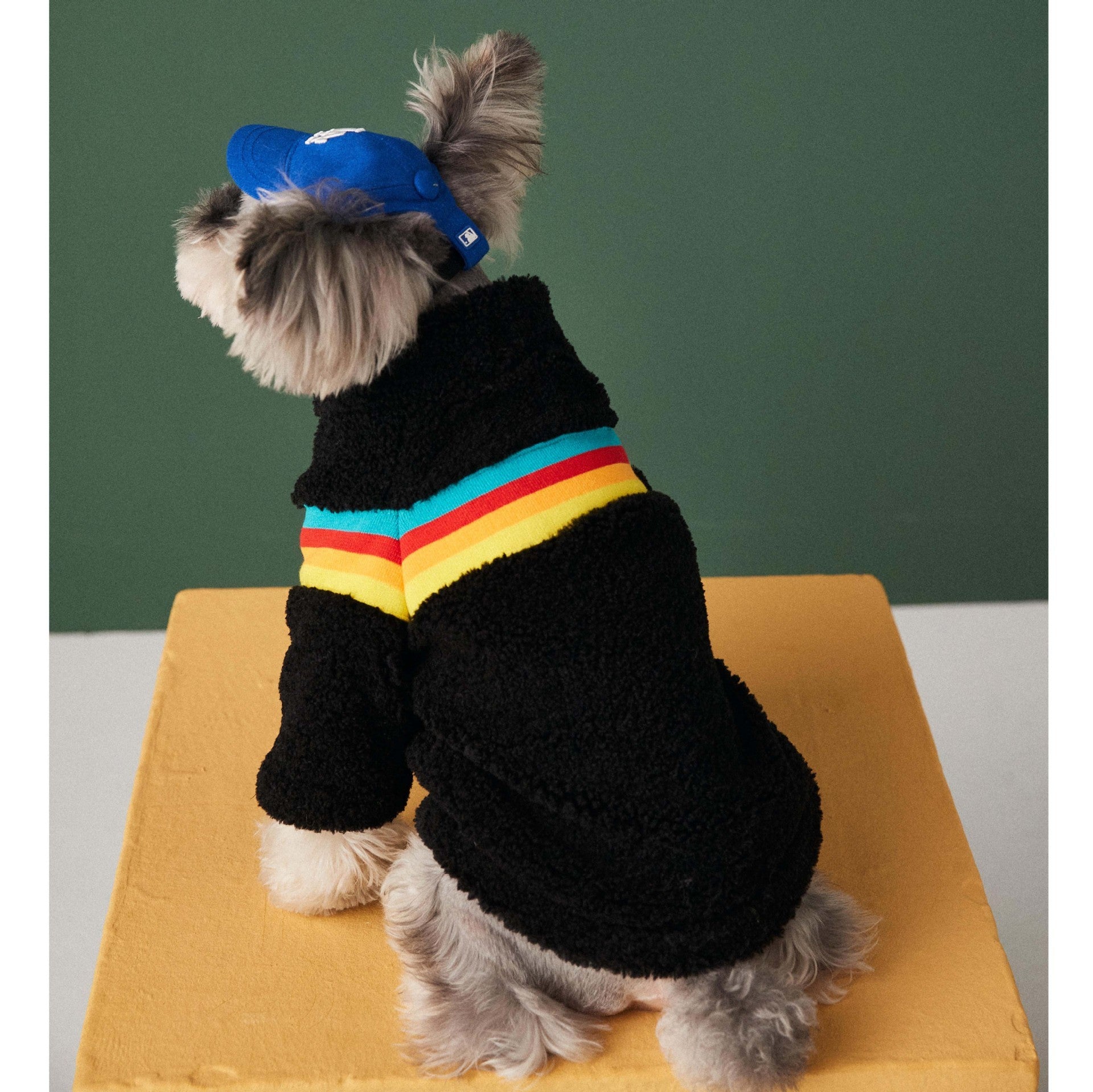 Bear Dog Fleece Coat - Multicolored Stripe Zip