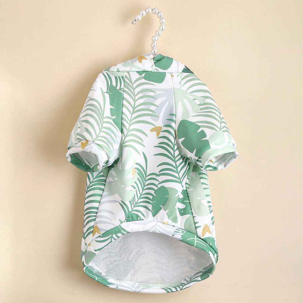Felpa per Cani "Leaf" - Con Cappuccio e Fantasia Foglie by Dog Moda