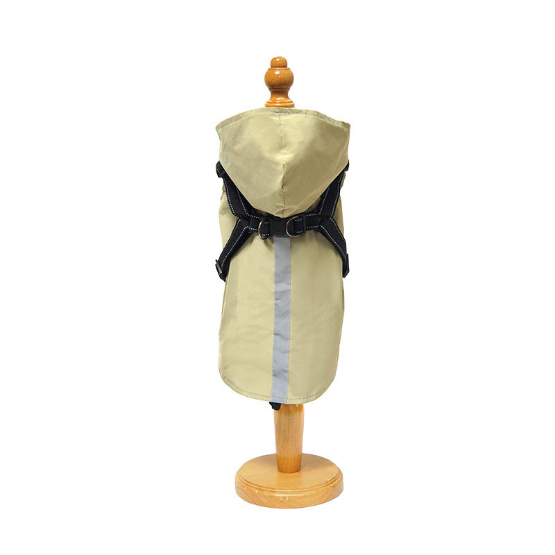 Impermeabile per Cani Modello "Cloudy" con Pettorina Integrata e Chiusura in Velcro - Dog Moda