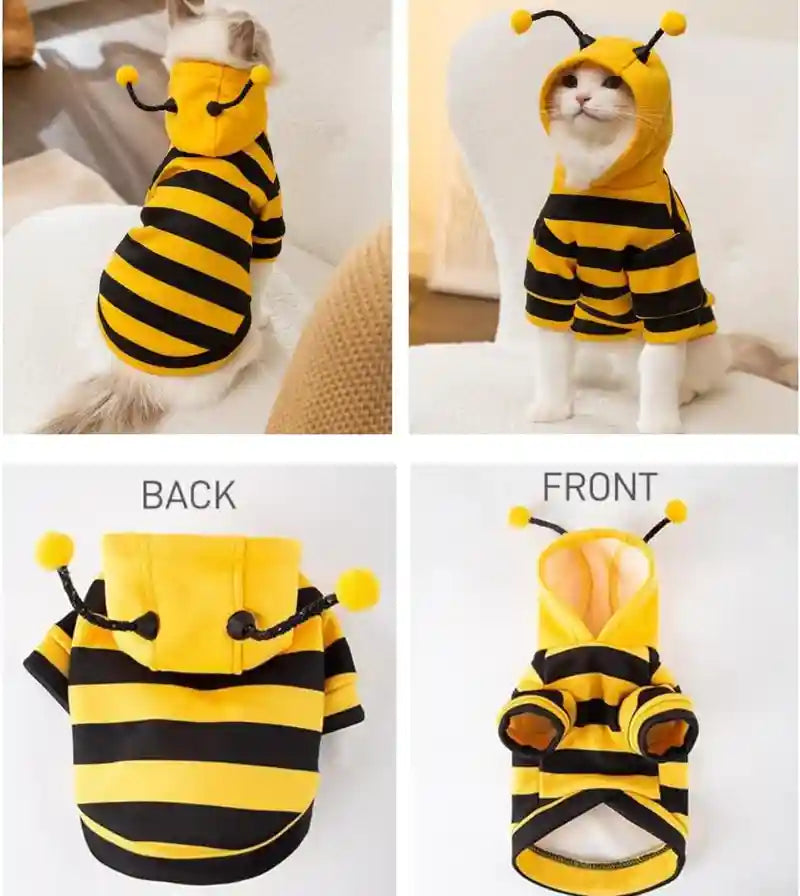 Sudadera con capucha para perros y gatos Abeja - Antenas divertidas