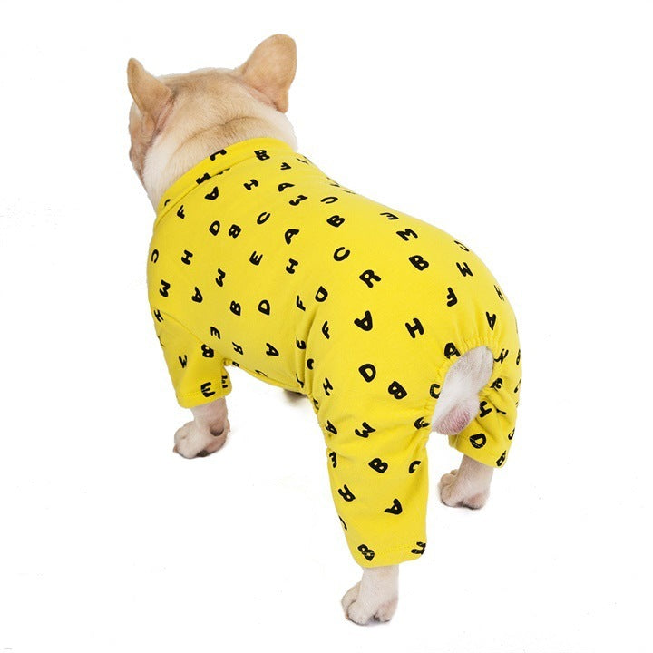 Four-Legged Cotton Dog Jumpsuit "Fantasy Letter"