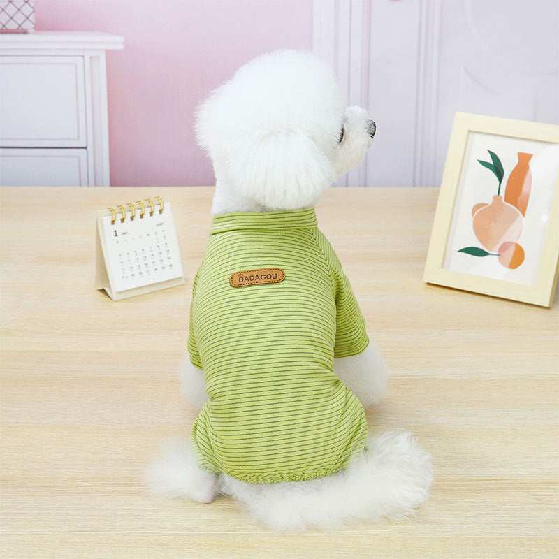 Mittelgroßer Hundepyjama – Dagagou (Baumwolle, koreanische Streifen)