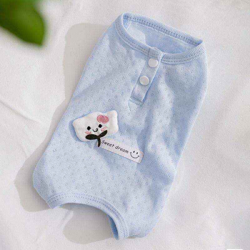 Tutina Cani Gatti Sweet Dream Mesh Traspirante Bottoni by Dog Moda