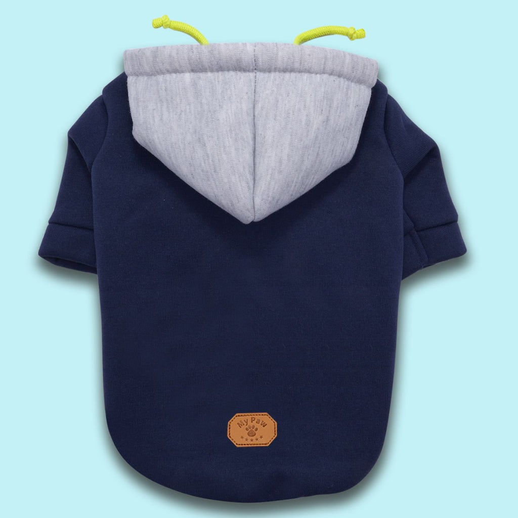 Felpa per Cani Bicolor con Cappuccio e Coulisse