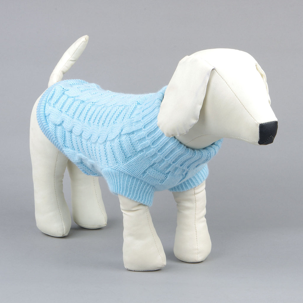 Solid color dog sweater with "Fior di latte" embossed pattern