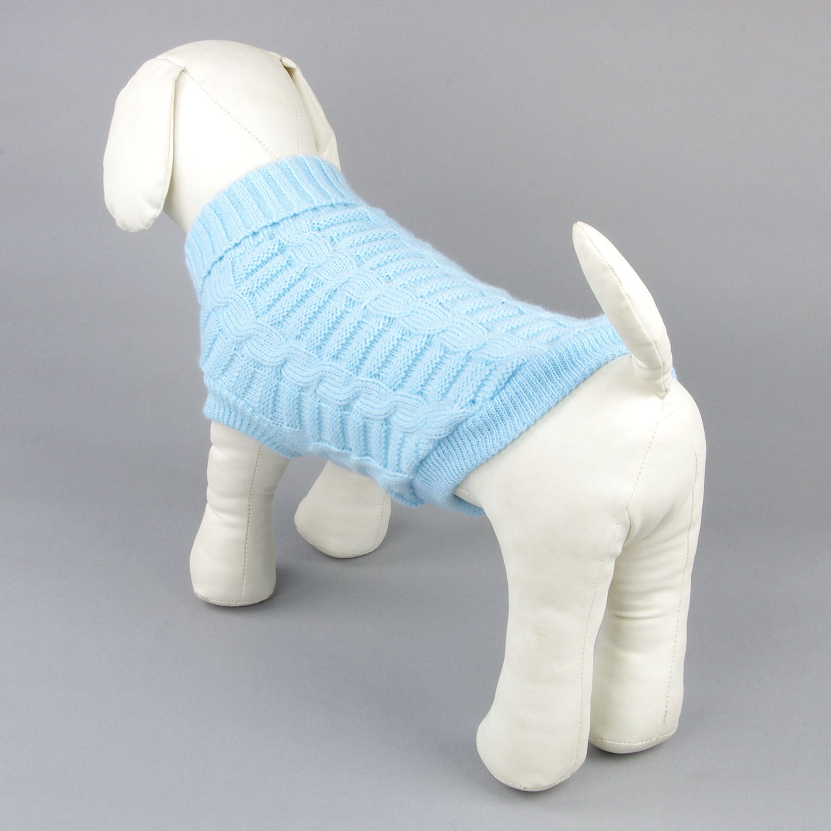 Solid color dog sweater with "Fior di latte" embossed pattern