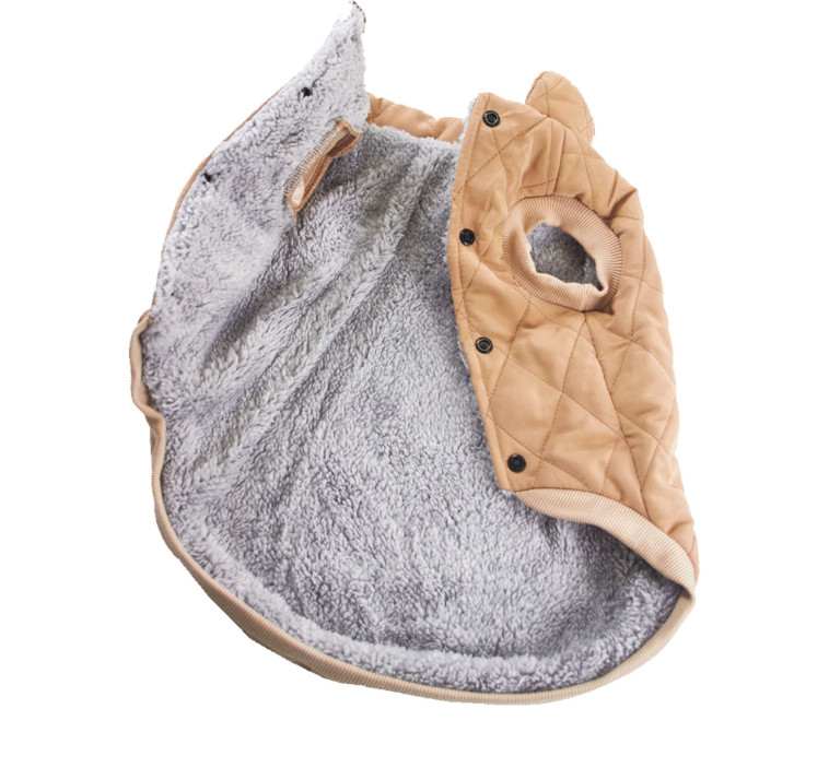 Sweet Dachshund Coat Quilted Diamond Padded Fleece