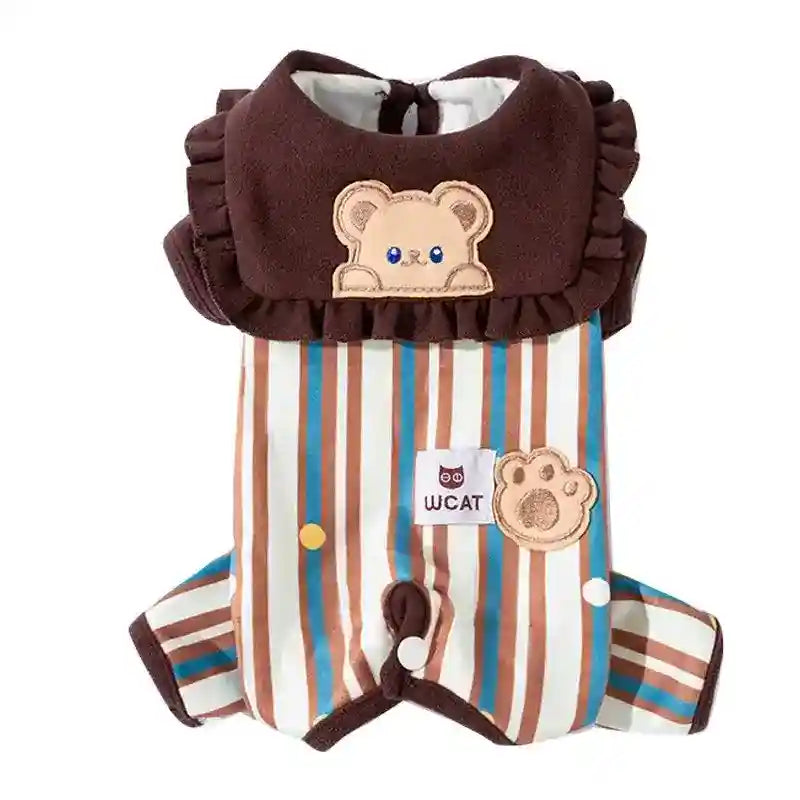 Tutina Arlecchino per Cani a Righe con Orsetto 4 Zampe by Dog Moda